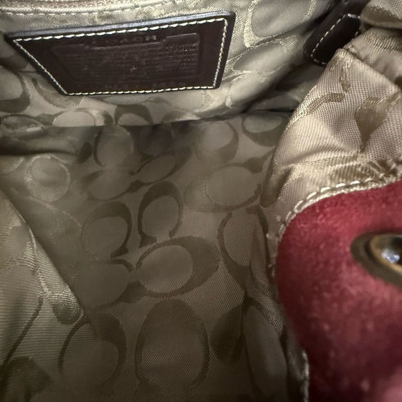 Vintage Coach Burgundy Suede Bag Good Used Condition - Picture 4 of 7